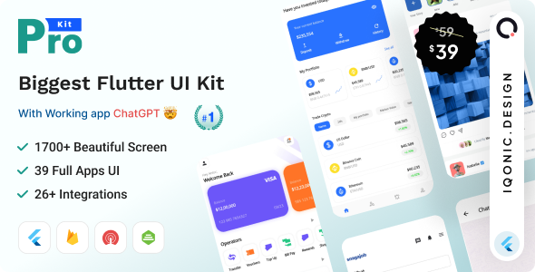 Steal Of The Week Sale 2023 ProKit Flutter - Biggest Flutter UI Kit with Working App ChatGPT