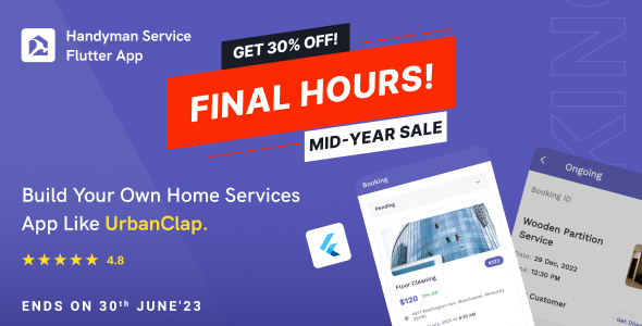 Mid-Year Sale 2023 Handyman - On-demand Handyman Service Flutter App