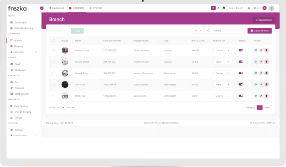 hair salon management software Frezka