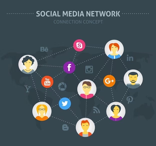 social networks and online communities concept